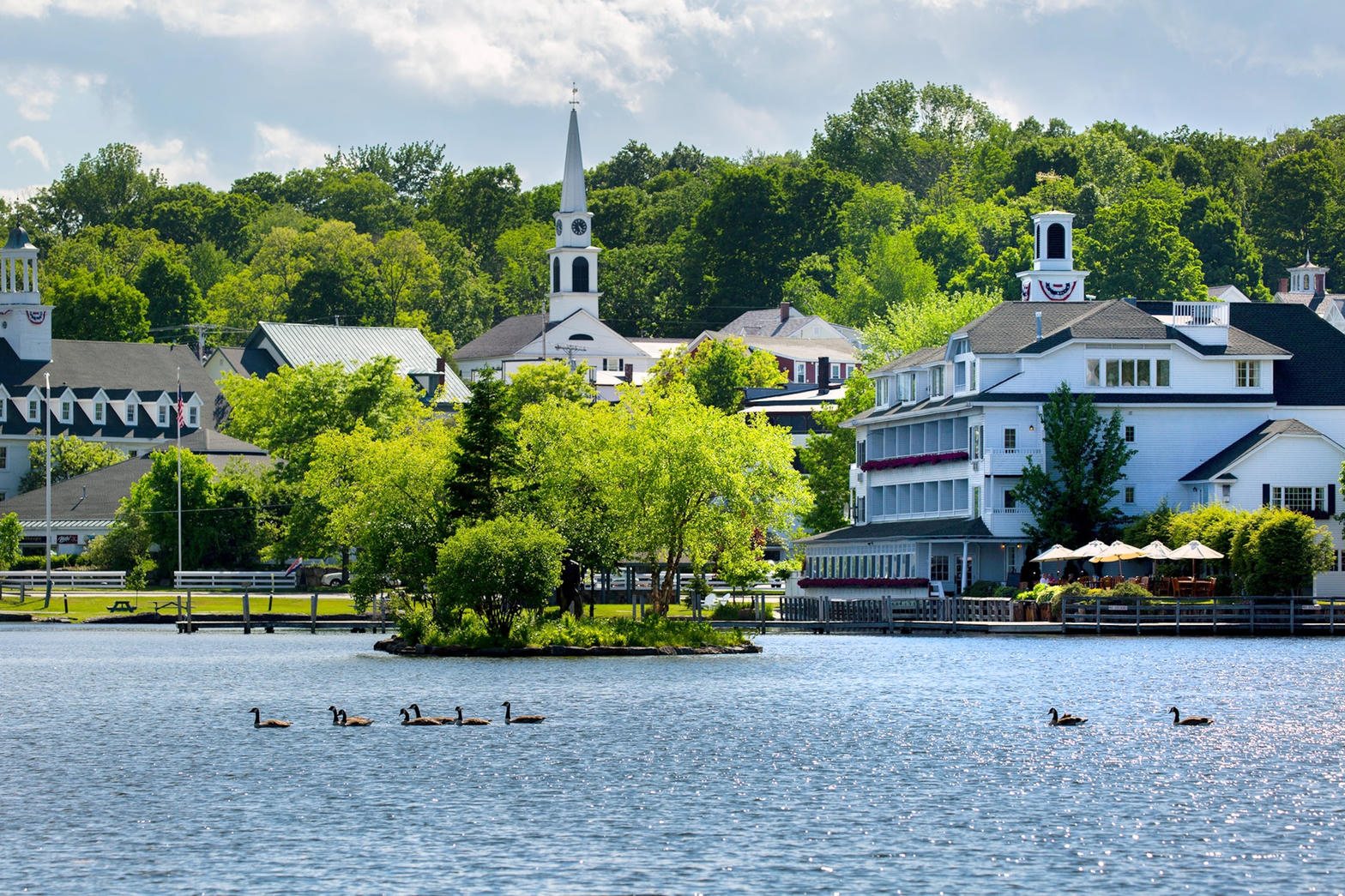 Wolfeboro waterfront on Lake Winnipesaukee
